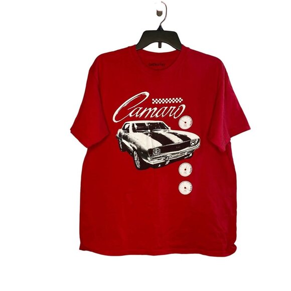 Chemistry Camaro Tshirt Mens size Large Short Sleeve Red Muscle Car Graphic Tee - Picture 1 of 6